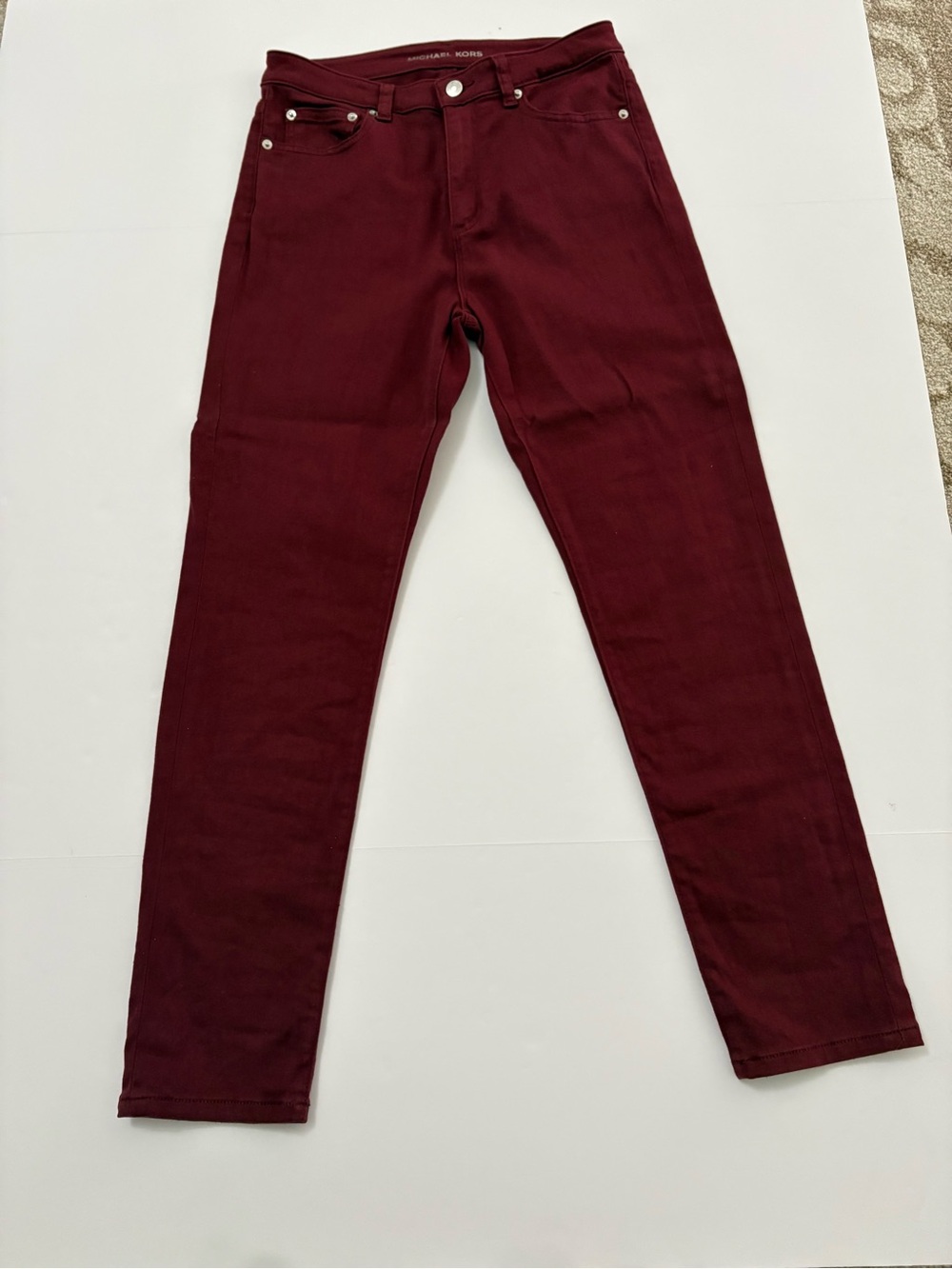 Michael Kors Women’s Burgundy Slim Skinny Jeans Size 6 Stretch Cotton
